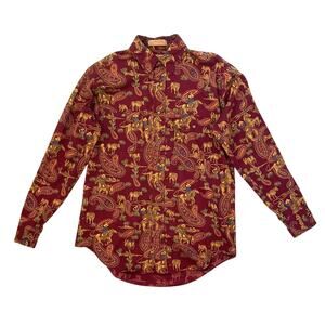 Vintage 90s Ralph Lauren Chaps Frontier Button Down Shirt - Cowboys Paisleys - M